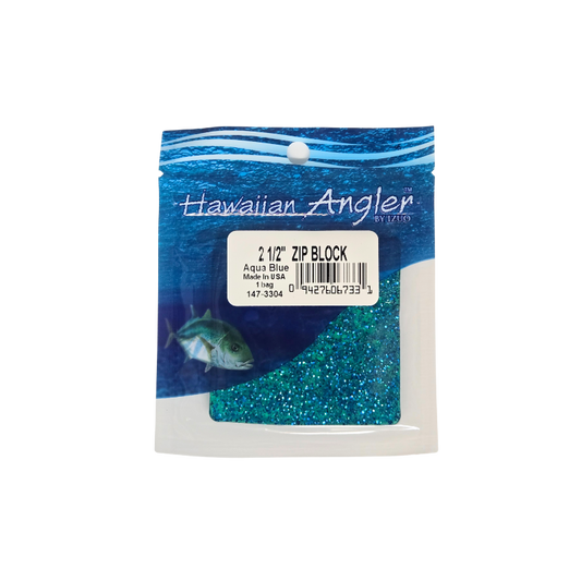 HAWAIIAN ANGLER ZIP - AQUA BLUE GLITTER