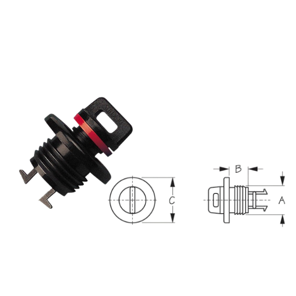 SEADOG DRAIN PLUG PRESS FIT NYL