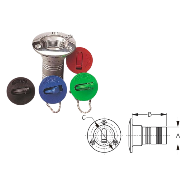 SEADOG DECK FILL HOSE W/KEYLSS CAP
