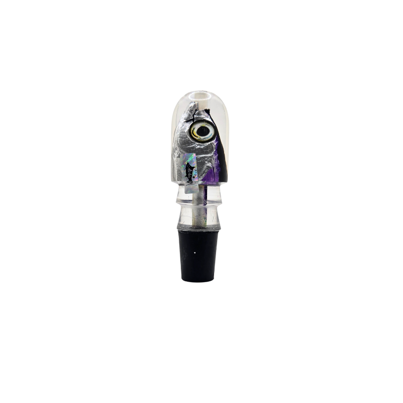 ALOHA LURES BULLET MALOLO MAGIC LURE HEAD - BLACK PURPLE SILVER