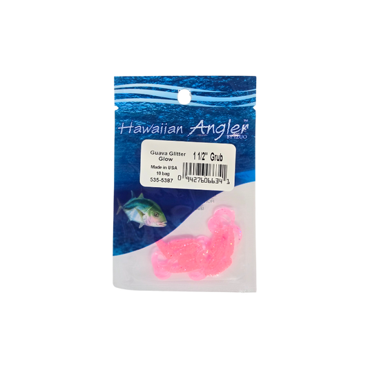 HAWAIIAN ANGLER GRUB - GUAVA GLITTER GLOW