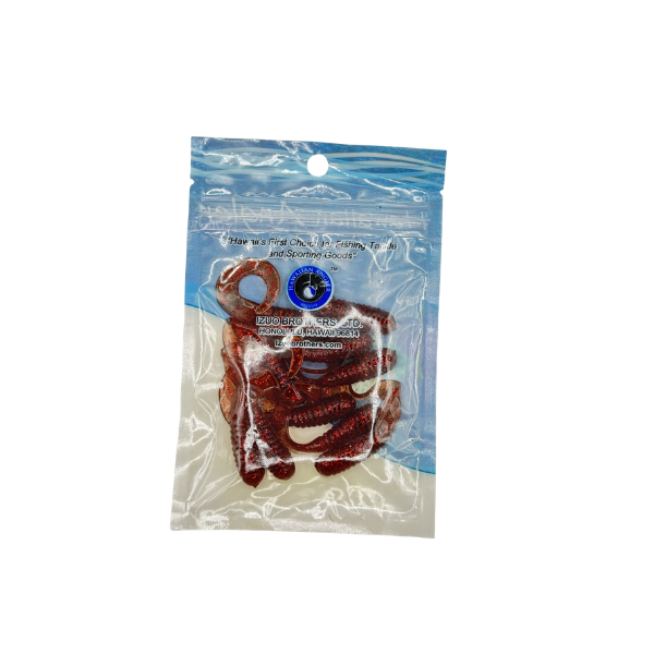 HAWAIIAN ANGLER GRUB - MOTOR OIL RED GLITTER