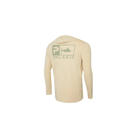 PELAGIC VAPORTEK RUSTED ICON HOODED FISHING SHIRT - SAND