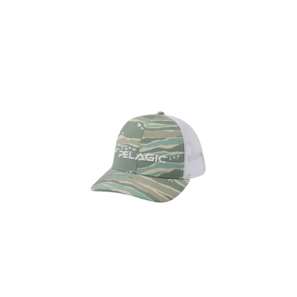 PELAGIC FLYBRIDGE WAHOO CAMO TRUCKER HAT