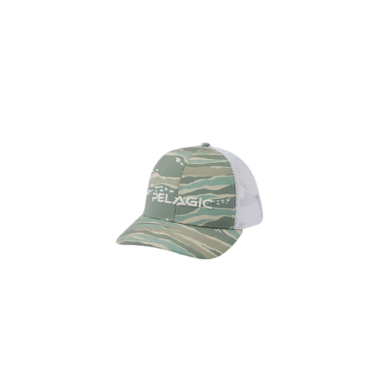 PELAGIC FLYBRIDGE WAHOO CAMO TRUCKER HAT