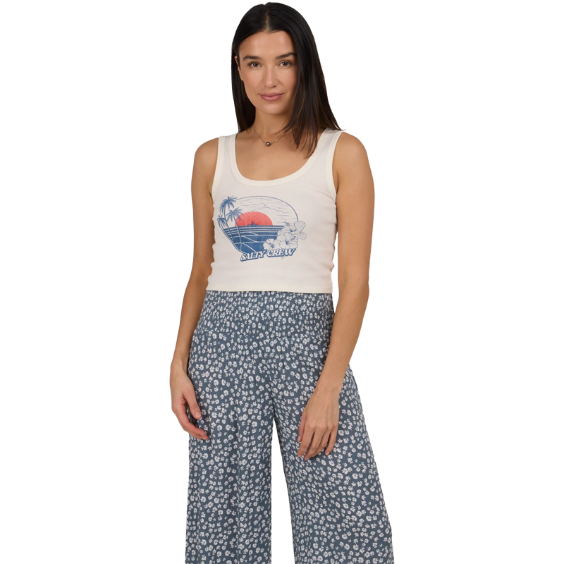 SALTY CREW WOMEN'S BEACH SCENE TANK - OFF WHITE