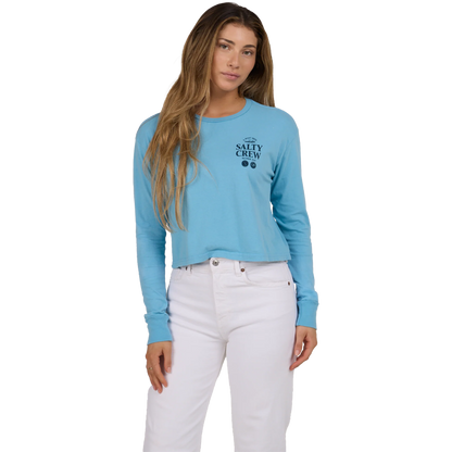 SALTY CREW WOMEN'S SIP & SEA LONG SLEEVE CROP TEE