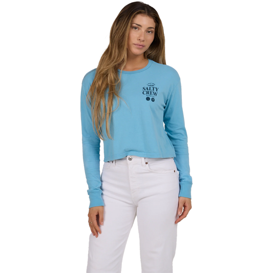 SALTY CREW WOMEN'S SIP & SEA LONG SLEEVE CROP TEE