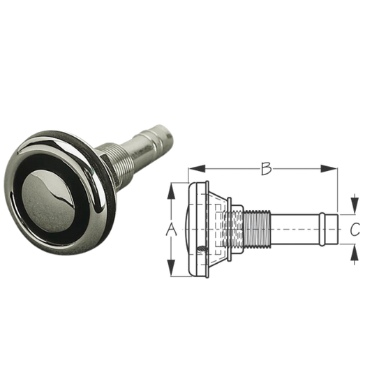 SEADOG GAS TANK VENT FLUSH MOUNT SS 5/8"