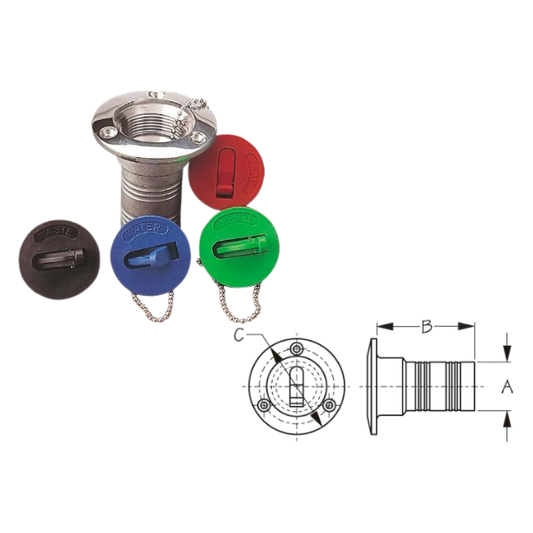 SEADOG DECK FILL HOSE W/KEYLSS CAP