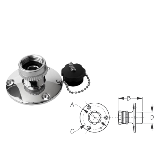 SEADOG FRESH WATER INLET SS 2-3/4"