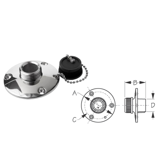 SEADOG WASHDOWN WATER OUTLET SS 2-3/4"